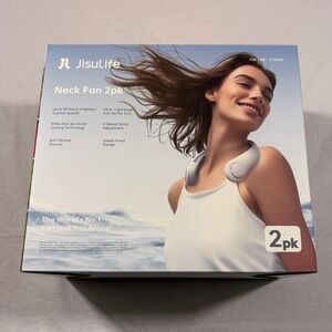 JisuLife Neck Fan 2pk Ultra Lightweight Portable Wearable Personal Cooling